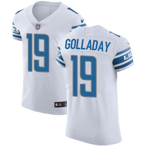 Nike Lions #19 Kenny Golladay White Men's Stitched NFL Vapor Untouchable Elite Jersey - Click Image to Close